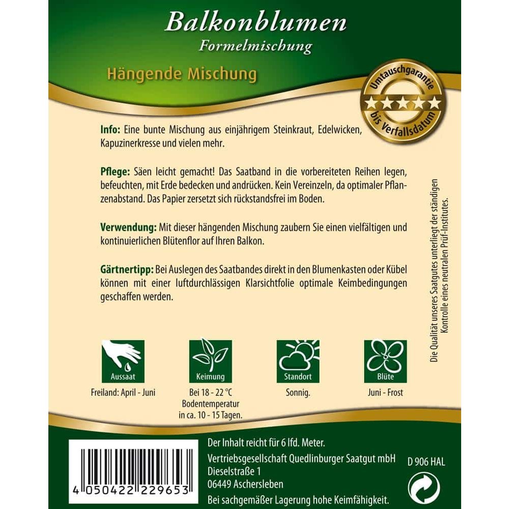 Zaadband Balkonbloemen, hangende mengsel-0