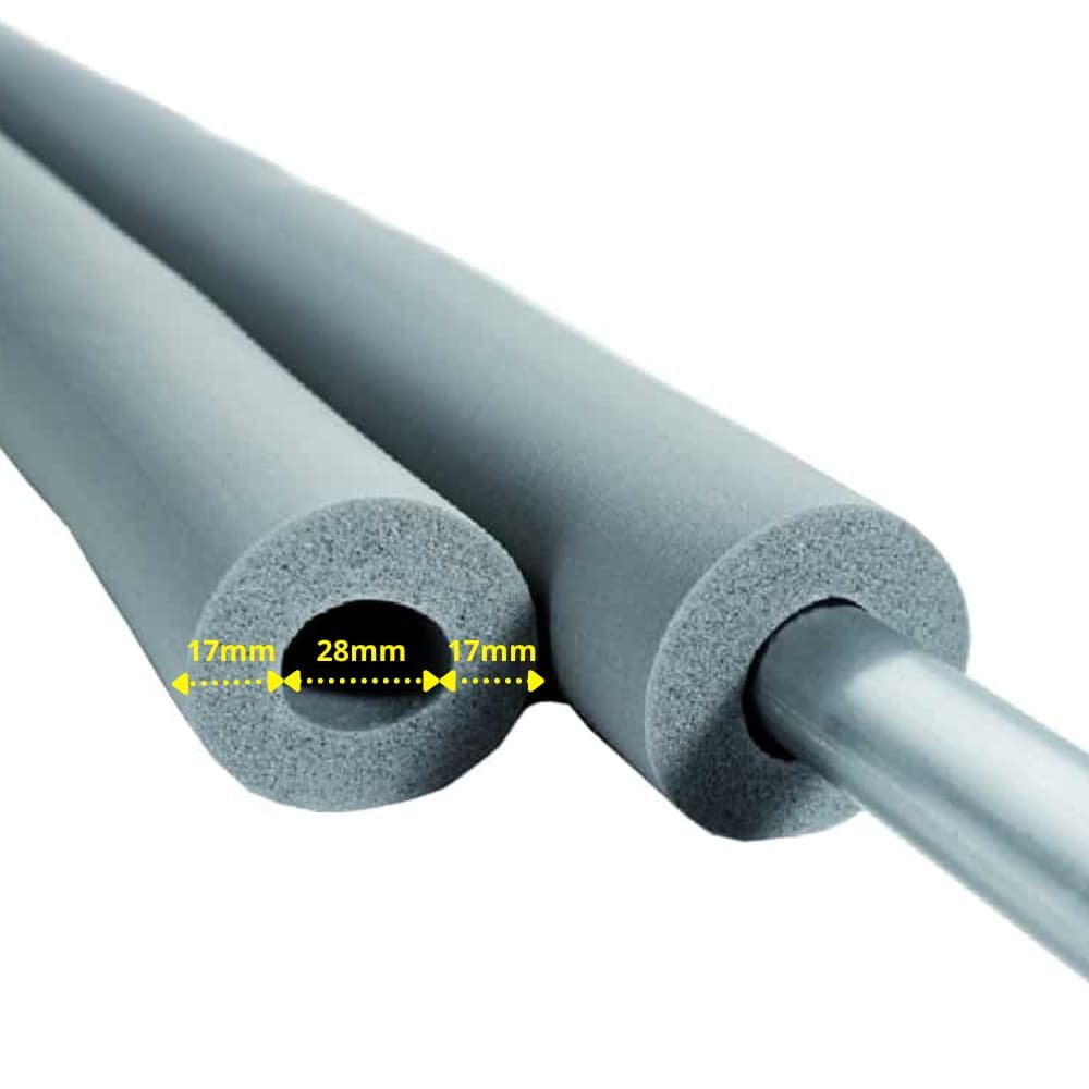 INSUL-TUBE® H PLUS Rubber 2m Buisisolatie Ø 28 mm x 15 mm Isolatie 50% GEG-0