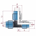 PP PE Buis Koppeling T-stuk uitgebreid 20 x 25 x 20-0