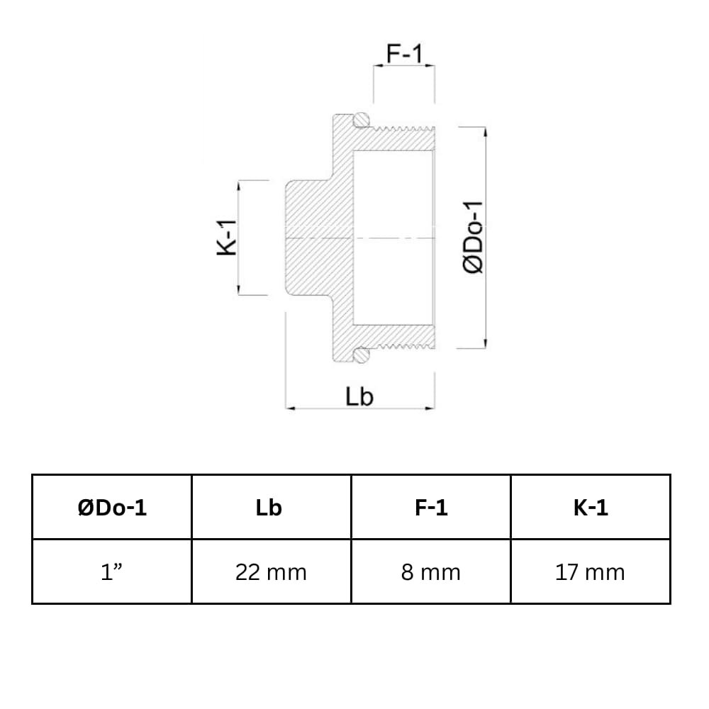 Draadfitting Messing Stop 1" AG-0