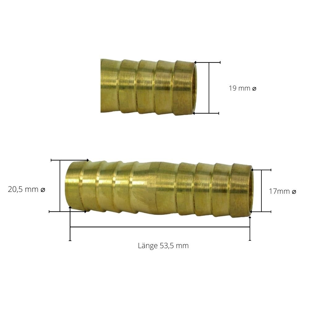 Messing Schlauchverbinder/ dubbele Tülle 3/4" Zoll-0