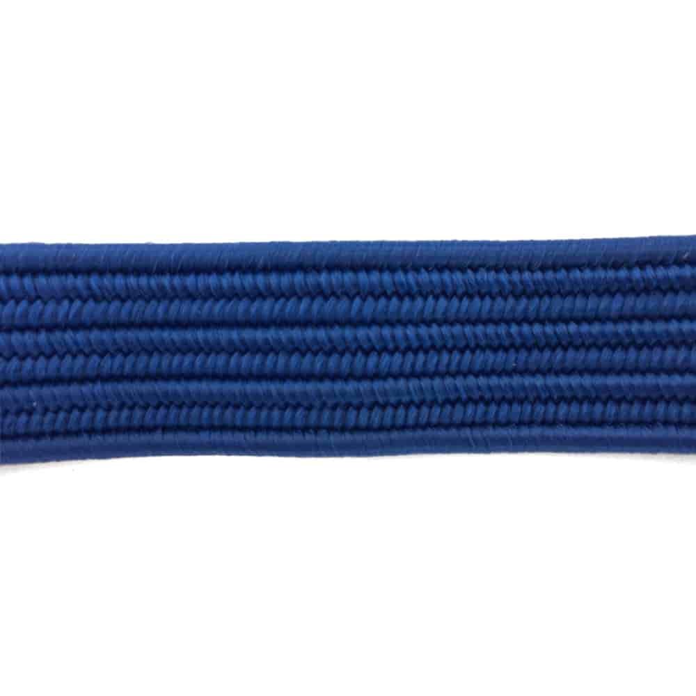 Plat elastisch koord met 2 extra sterke dubbele haken 80 cm Blauw-0