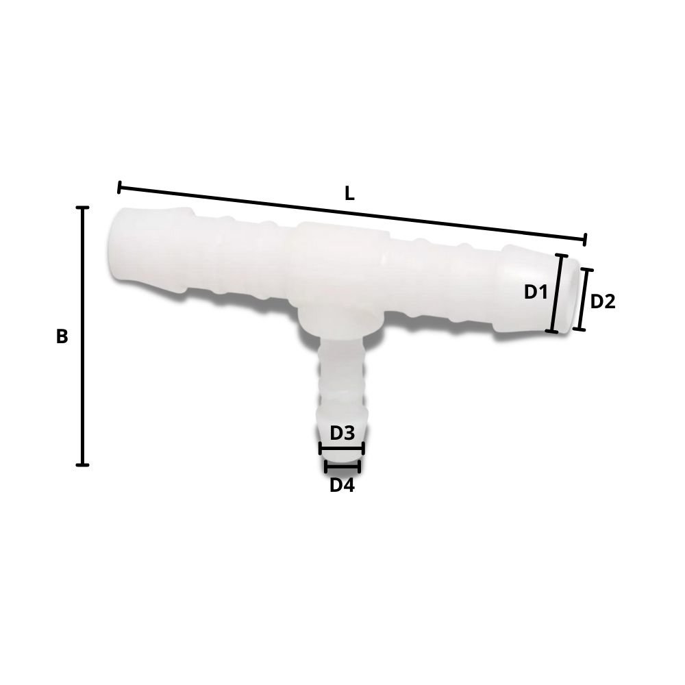 Slangverbinder Kunststof T-stuk gereduceerd 6 mm x 4 mm x 6 mm-0