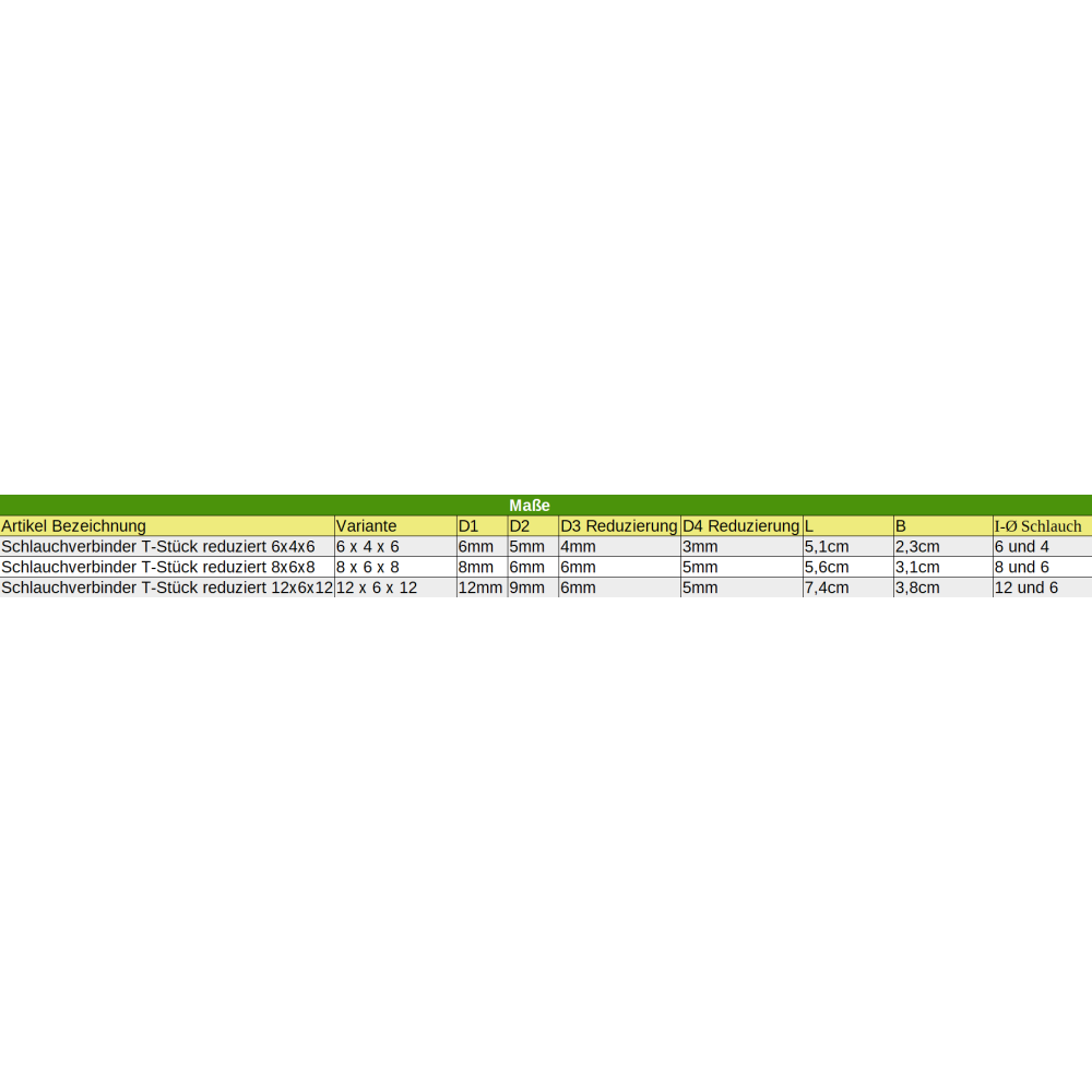 Slangverbinder Kunststof T-stuk gereduceerd 6 mm x 4 mm x 6 mm-1