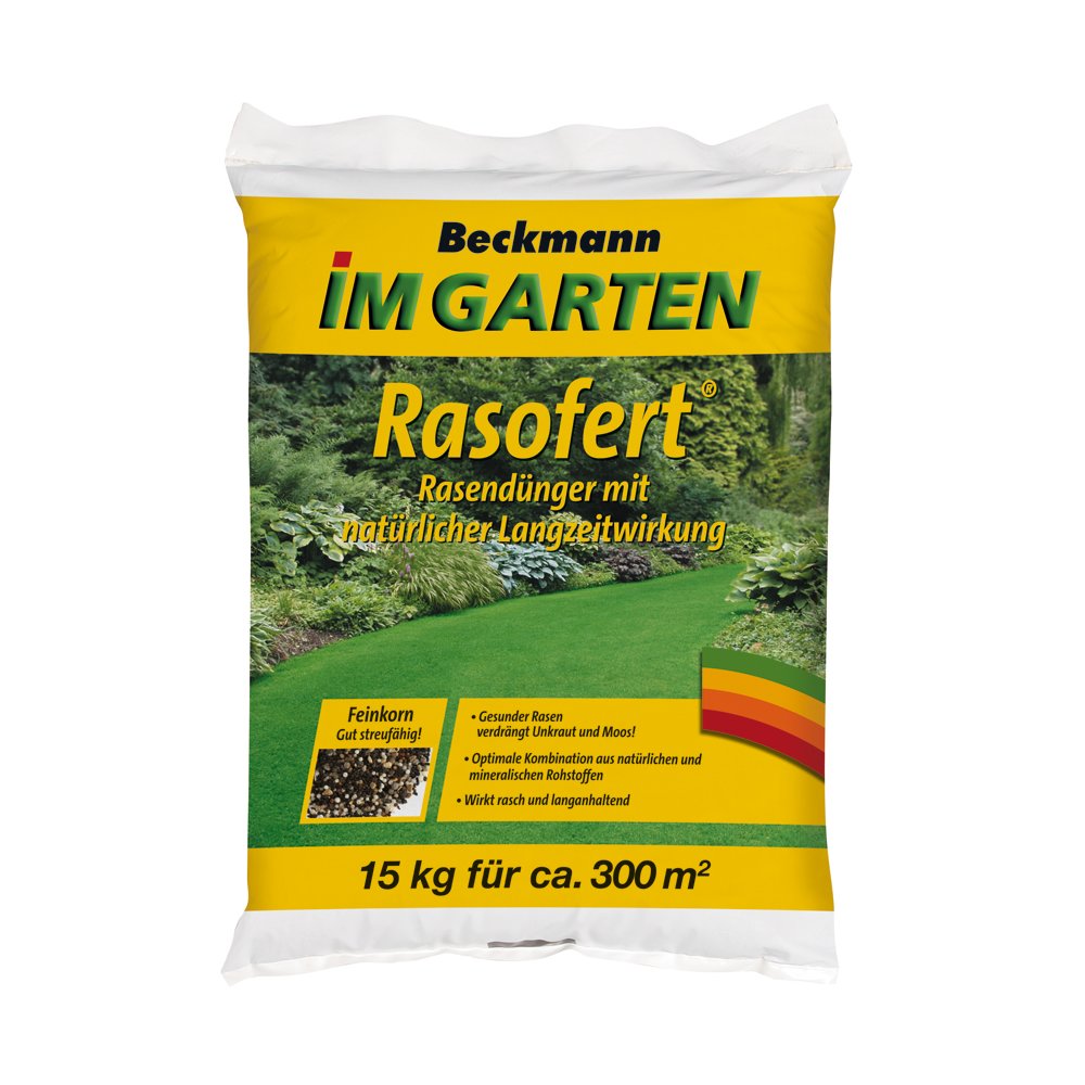 15 kg Gazonmest Beckmann Rasofert®, organisch-mineralisch voor ca. 300 m²