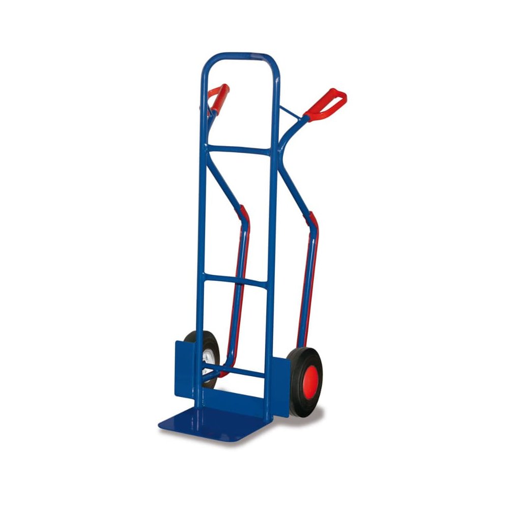 Stalen buis steekwagen 250 kg met massieve rubberbanden 550 x 615 x 1305 mm