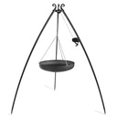 Wok op driepoot van natuurstaal 200 cm - 70 cm diameter + slinger