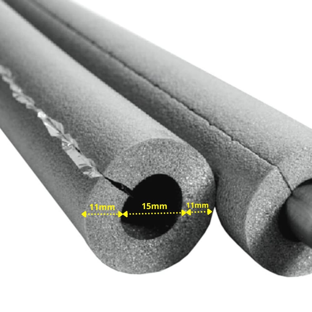 INSUL-TUBE® H PLUS XT Rubber 2m Buisisolatie Ø 15 mm x 10 mm Isolatie 50% GEG zelfklevend