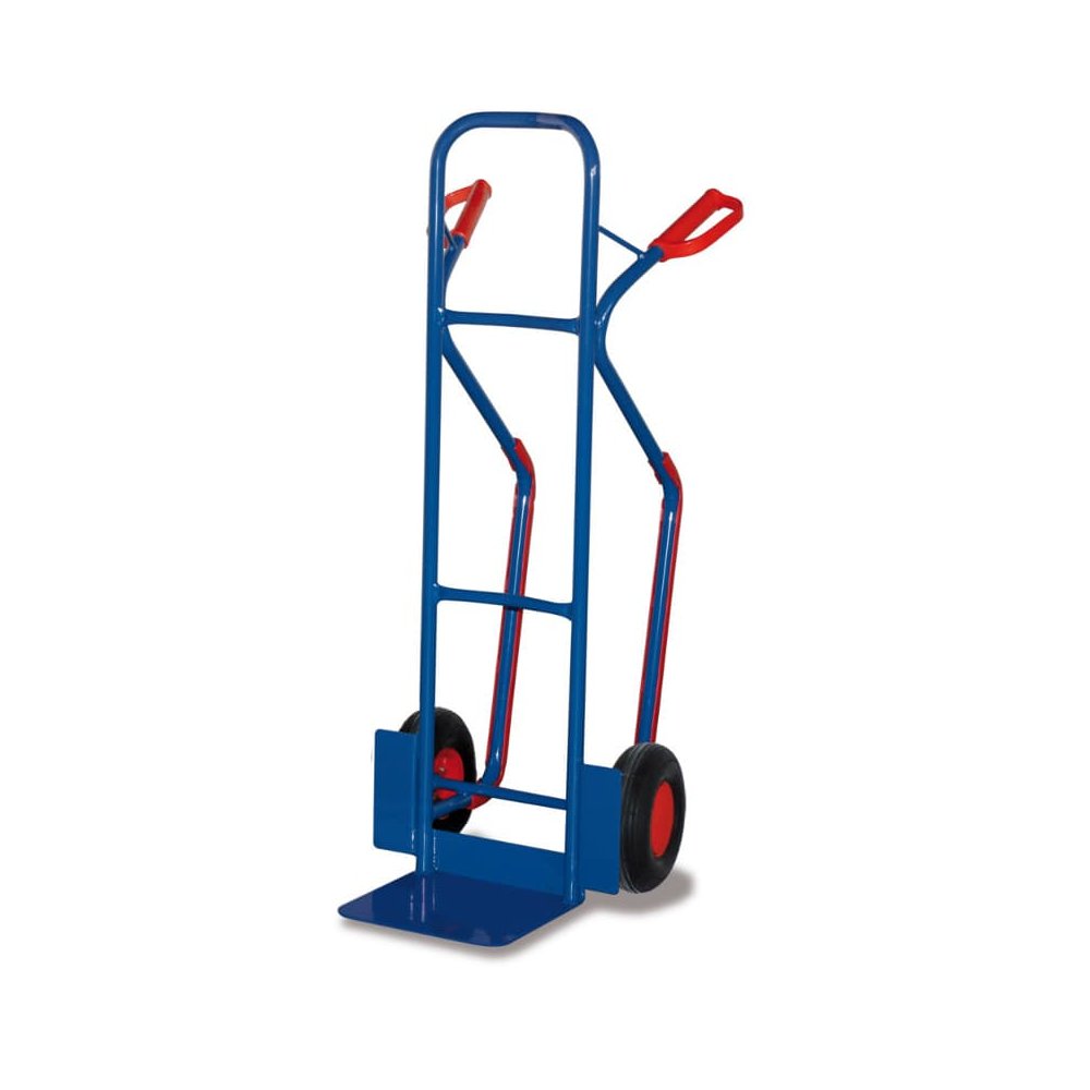 Stalen buis steekwagen 250 kg met glijschotten luchtband 550 x 615 x 1305 mm