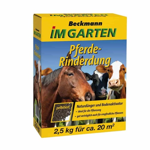 [BONI-10.594] Paarden- en runderbemesting gepelletiseerd 2,5 Kg BIO teelt geschikt