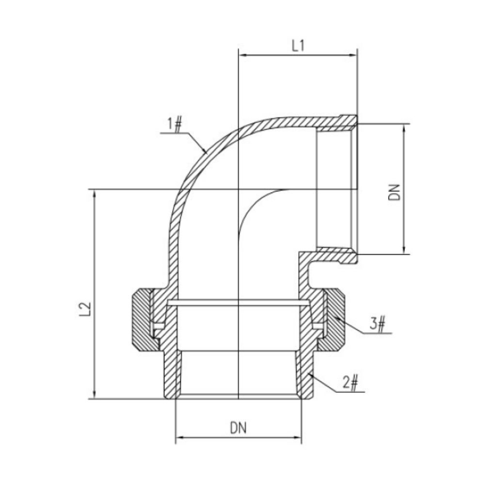 Schroefdraadfitting Roestvrij Staal Hoekkoppeling 90° 3/4" IG Type conisch-1